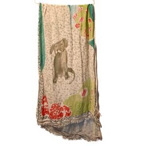 Virginia Johnson Geranium linen blend dog scarf wrap